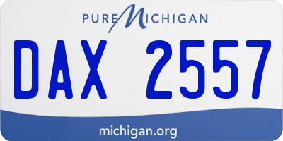 MI license plate DAX2557