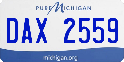 MI license plate DAX2559