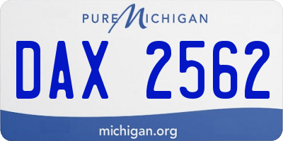MI license plate DAX2562