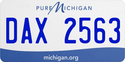 MI license plate DAX2563