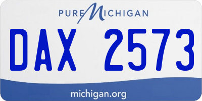 MI license plate DAX2573