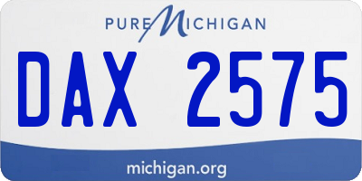 MI license plate DAX2575