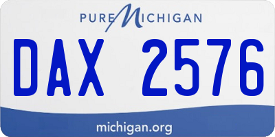 MI license plate DAX2576