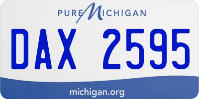 MI license plate DAX2595
