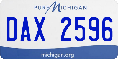 MI license plate DAX2596
