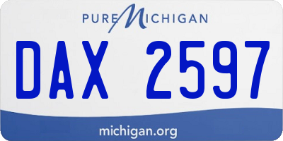 MI license plate DAX2597