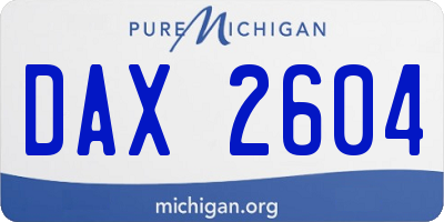 MI license plate DAX2604