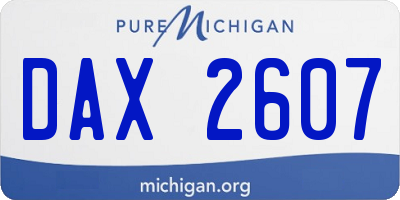 MI license plate DAX2607