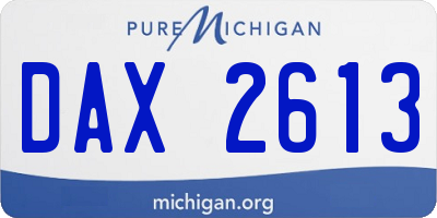 MI license plate DAX2613