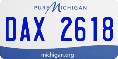 MI license plate DAX2618