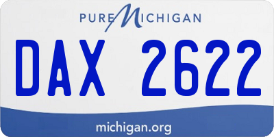 MI license plate DAX2622