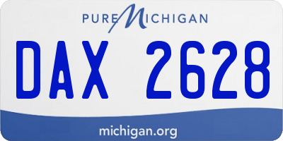 MI license plate DAX2628