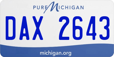 MI license plate DAX2643