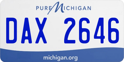 MI license plate DAX2646