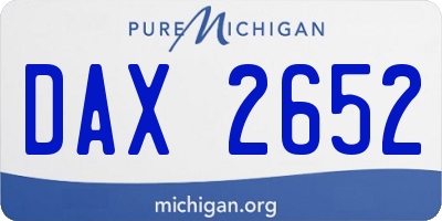 MI license plate DAX2652