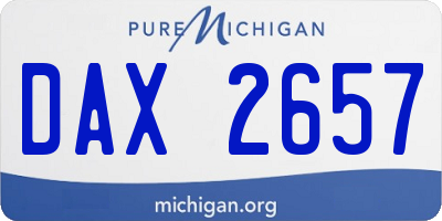 MI license plate DAX2657