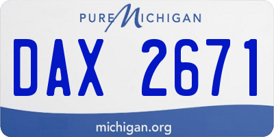 MI license plate DAX2671