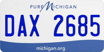 MI license plate DAX2685