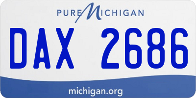 MI license plate DAX2686