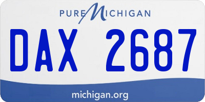 MI license plate DAX2687