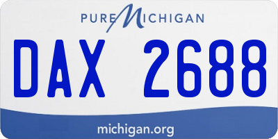 MI license plate DAX2688