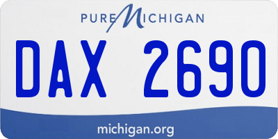 MI license plate DAX2690