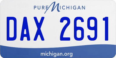 MI license plate DAX2691