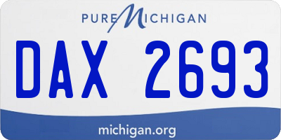 MI license plate DAX2693