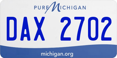 MI license plate DAX2702