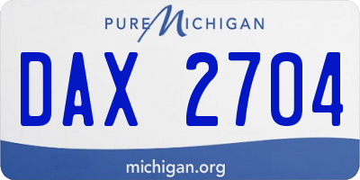 MI license plate DAX2704