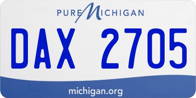 MI license plate DAX2705