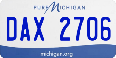 MI license plate DAX2706