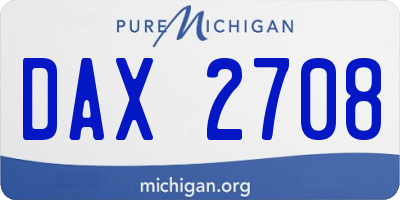 MI license plate DAX2708