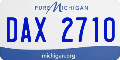 MI license plate DAX2710