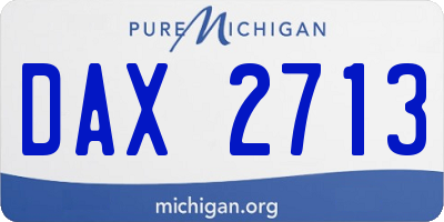 MI license plate DAX2713