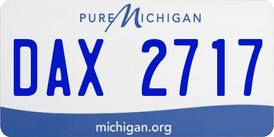 MI license plate DAX2717