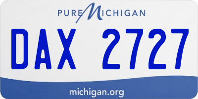 MI license plate DAX2727