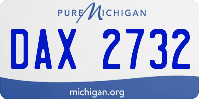 MI license plate DAX2732