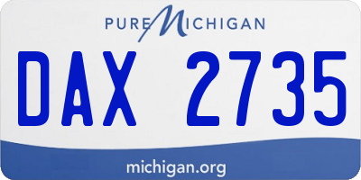 MI license plate DAX2735