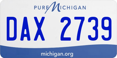 MI license plate DAX2739