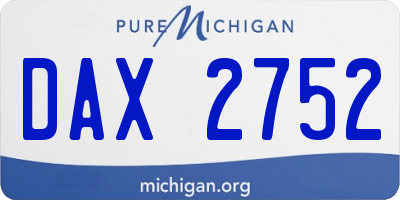 MI license plate DAX2752