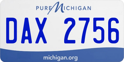 MI license plate DAX2756