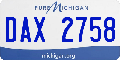MI license plate DAX2758
