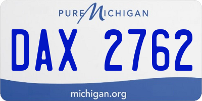 MI license plate DAX2762