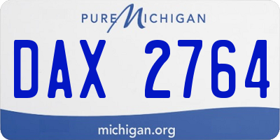MI license plate DAX2764