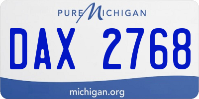 MI license plate DAX2768