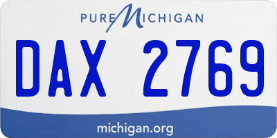MI license plate DAX2769