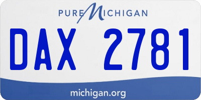 MI license plate DAX2781