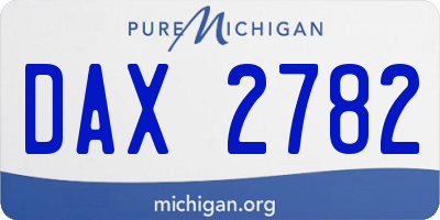 MI license plate DAX2782