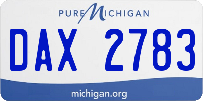 MI license plate DAX2783